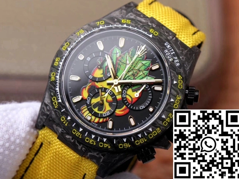 Cosmos Color Carbon Chronograph Rolex Edition Fiber Daytona Dial Skull 0918